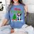 Boston Terrier Christmas Tree Lights Xmas Dog Lover Women's Comfort Colors T-Shirt Blue Jean