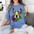 Boston Terrier In Day Of The Dead Sugar Skull Dog Women's Comfort Colors T-Shirt Blue Jean