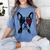 Boston Terrier Dog 4th July America USA Flag Men Women Kids Women's Comfort Colors T-Shirt Blue Jean
