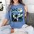 Boston Terrier Dog Art Van Gogh Starry Night Boston Terrier Women's Comfort Colors T-Shirt Blue Jean