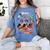 Boston Terrier Dog Christmas Happy Hallothankmas Halloween For Men Women Kids Women's Comfort Colors T-Shirt Blue Jean