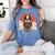 Boston Terrier Dog Japanese Style Samurai Dogs Women's Comfort Colors T-Shirt Blue Jean