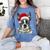 Boston Terrier Dog Santa Christmas Tree Lights Xmas Women's Comfort Colors T-Shirt Blue Jean