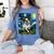 Boston Terrier Dog Starry Night Painting Women's Comfort Colors T-Shirt Blue Jean