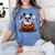 Boston Terrier Ghost Boo Halloween Kids Women's Comfort Colors T-Shirt Blue Jean