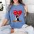 Boston Terrier Lover Heart Shape Boston Terrier Valentine Women's Comfort Colors T-Shirt Blue Jean