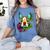 Boston Terrier In Red Day Of The Dead Sugar Skull Dog Women's Comfort Colors T-Shirt Blue Jean