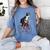 Boston Terrier Riding Bicycle Cute Bostie Biker Raglan Baseball Tee Women's Comfort Colors T-Shirt Blue Jean
