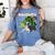 Boston Terrier Santa Claus Hat Merry Christmas Dog X-Mas Women's Comfort Colors T-Shirt Blue Jean