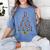 Boston Terrier Santa Hat Xmas Light Men Women Christmas Tree Women's Comfort Colors T-Shirt Blue Jean