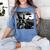 Boston Terrier Graphic Selfie With UFOs Weird Aliens Women's Comfort Colors T-Shirt Blue Jean