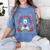 Boston Terrier Sugar Skull Dog Day Of The Dead Women's Comfort Colors T-Shirt Blue Jean