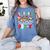 All Is Calm Just Kidding This Is Pre-K Christmas Teacher Women's Comfort Colors T-Shirt Blue Jean