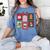 Christmas Teacher Stamps Women's Comfort Colors T-Shirt Blue Jean