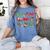 Cute Coquette Pencil Bow Christmas School Teacher Student Women's Comfort Colors T-Shirt Blue Jean