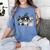 Cute Halloween Boston Terrier Dogs Witch Hat Ghost Dog For Men Women Kids Women's Comfort Colors T-Shirt Blue Jean