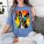 Dog Boston Terrier Hawaiian Women's Comfort Colors T-Shirt Blue Jean