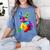 Dog Lover Boston Terrier Dog Colorful Boston Terrier Men Women Kids Women's Comfort Colors T-Shirt Blue Jean