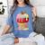 Dripping Apple Ice Cream Cone Cute Teacher Appreciation Women's Comfort Colors T-Shirt Blue Jean