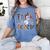 Fall Holiday Themed Thanksgiving Halloween Teacher Trick Or Women's Comfort Colors T-Shirt Blue Jean