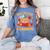 Fall In Love With Learning Pumpkin Thanksgiving Teacher Fall Women's Comfort Colors T-Shirt Blue Jean