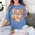 First Grade Fall Floral Coquette Bow Teachers Students Women's Comfort Colors T-Shirt Blue Jean