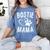 Fun Bostie Mama Dog Lover Apparel Boston Terrier Mom Women's Comfort Colors T-Shirt Blue Jean