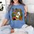 Ghost Library Reading Books Halloween Librarian Teacher Women's Comfort Colors T-Shirt Blue Jean