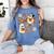 Ghost Reading Books Halloween Bow Spooky Teacher Student Women's Comfort Colors T-Shirt Blue Jean