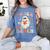 Groovy Halloween Trick Or Teach Retro Floral Ghost Teacher Women's Comfort Colors T-Shirt Blue Jean
