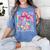 Groovy Teacher Cute Coquette Bow Flower Retro Back To School Women's Comfort Colors T-Shirt Blue Jean