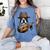 Guitar Shirt Boston Terrier Dog Playing Acoustic Guitar Women's Comfort Colors T-Shirt Blue Jean
