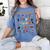 Halloween Alphabet ABCs Learning Kindergarten Teacher Women's Comfort Colors T-Shirt Blue Jean