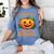 Halloween Teacher Librarian Pumpkin Reading Books Men Women Kids Women's Comfort Colors T-Shirt Blue Jean