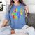 Happy 100th Day Of School 100 Days Brighter Girls Teacher Women's Comfort Colors T-Shirt Blue Jean