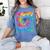 Happy 100th Day Of School Teacher Student 100 Days Tie Dye Men Women Kids Women's Comfort Colors T-Shirt Blue Jean