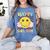 Happy Dot Day Hippie Flowers Smile Face Groovy Teacher Kids Women's Comfort Colors T-Shirt Blue Jean