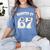 Haunted By 67 Teacher Halloween 6 7 Shirt Women's Comfort Colors T-Shirt Blue Jean