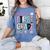 Hello First Grade Teacher Coquette Pencil Bow Back To School Women's Comfort Colors T-Shirt Blue Jean