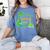 Kids My Nonna Loves Me Dinosaur Grandson Women's Comfort Colors T-Shirt Blue Jean