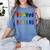 Be Kind Pride Sign Language Rainbow Teachers Interpreter ASL Women's Comfort Colors T-Shirt Blue Jean