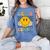 Let's Learn Today Smile Face Back To School For Teacher Kids Women's Comfort Colors T-Shirt Blue Jean
