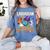 Librarian Boo Crew Teacher Student Halloween Costume Women's Comfort Colors T-Shirt Blue Jean