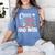I Love Math Cats And Coffee Heart Mathematics Teacher Women's Comfort Colors T-Shirt Blue Jean
