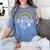 Luckiest Teacher Ever Rainbow- St Patricks Day Teacher Women's Comfort Colors T-Shirt Blue Jean Luckiest Teacher Ever Rainbow- St Patricks Day Teacher Women's Comfort Colors T-Shirt Blue Jean