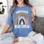 Montessori Teacher Halloween Boo Rainbow Leopard Halloween Women's Comfort Colors T-Shirt Blue Jean