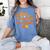 One Thankful PE Teacher Thanksgiving Fall Autumn Groovy Women's Comfort Colors T-Shirt Blue Jean