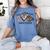 Peace Love Coffee Science Teacher Women's Comfort Colors T-Shirt Blue Jean