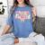 Physical Education Halloween Bow Checkered Teacher Ghost PE Women's Comfort Colors T-Shirt Blue Jean