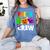 Pre K Boo Crew Halloween Costume Teachers Kids Women's Comfort Colors T-Shirt Blue Jean